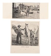 [WILD WEST SHOWS]. Wild West-themed poster featuring cowboys on horseback.