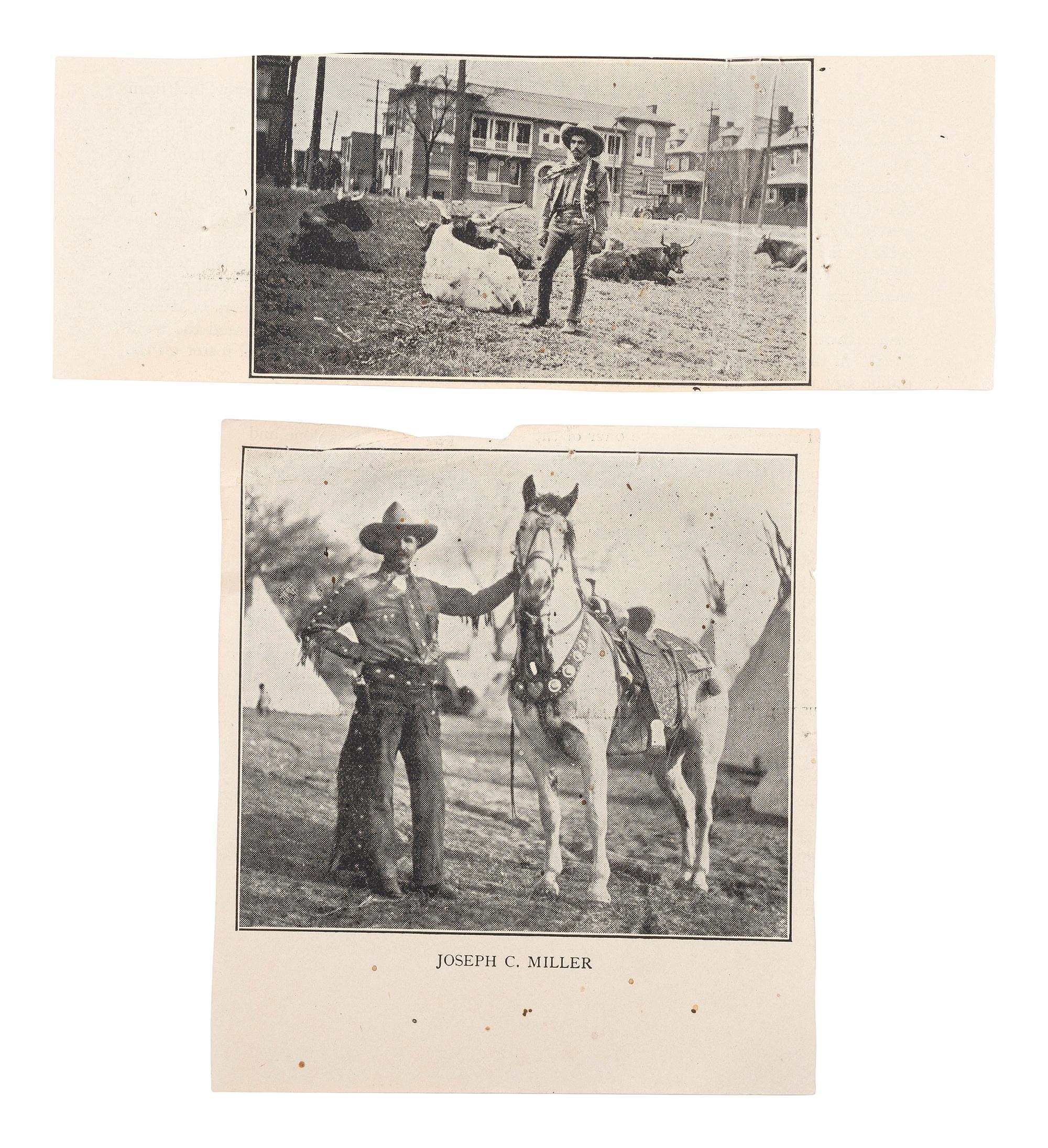 [WILD WEST SHOWS]. Wild West-themed poster featuring cowboys on horseback.