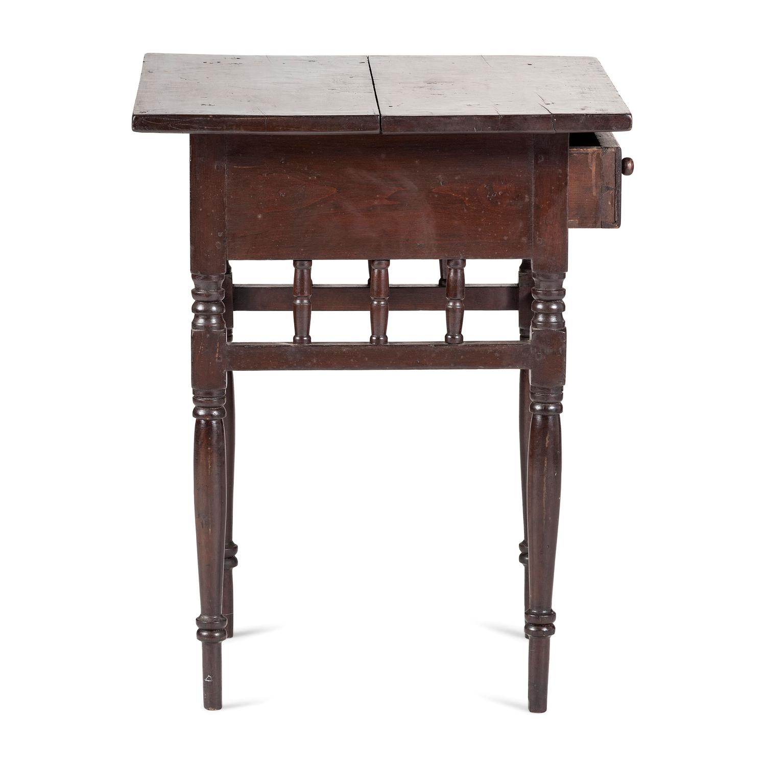 A Sheraton Turned Cherrywood One-Drawer Work Table