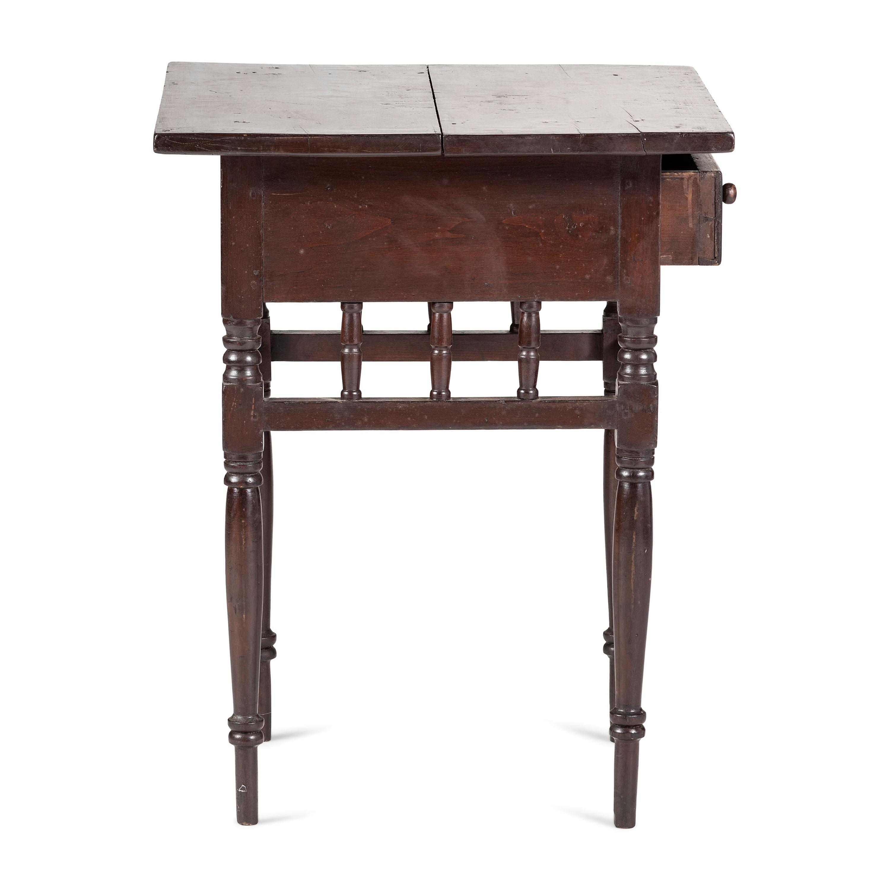 A Sheraton Turned Cherrywood One-Drawer Work Table
