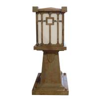 A Pair of Prairie School Cast Iron Bridge Lights 22" W X 22" D X 54.5" H — United States, Circa 1900