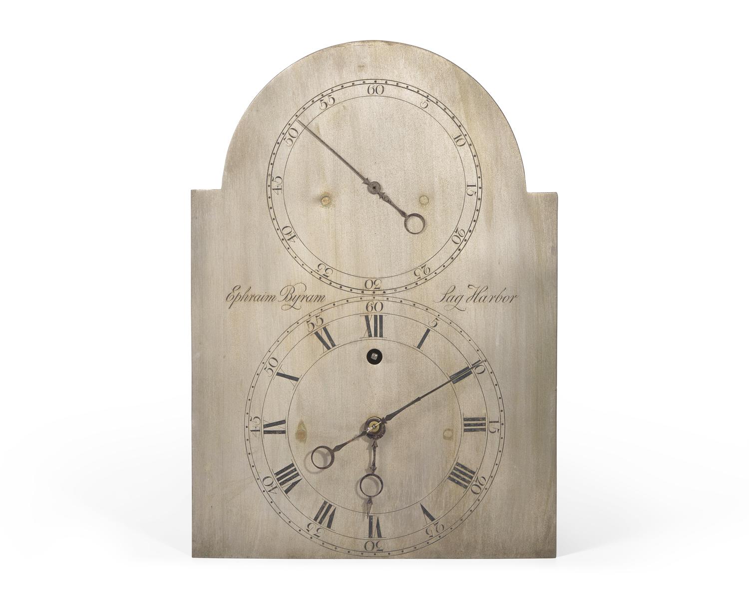 A Federal Mahogany Tall Case With Rare Astronomical Regulator Clock By Ephraim Niles Byram (1809-1881) Of Sag Harbor, New York
