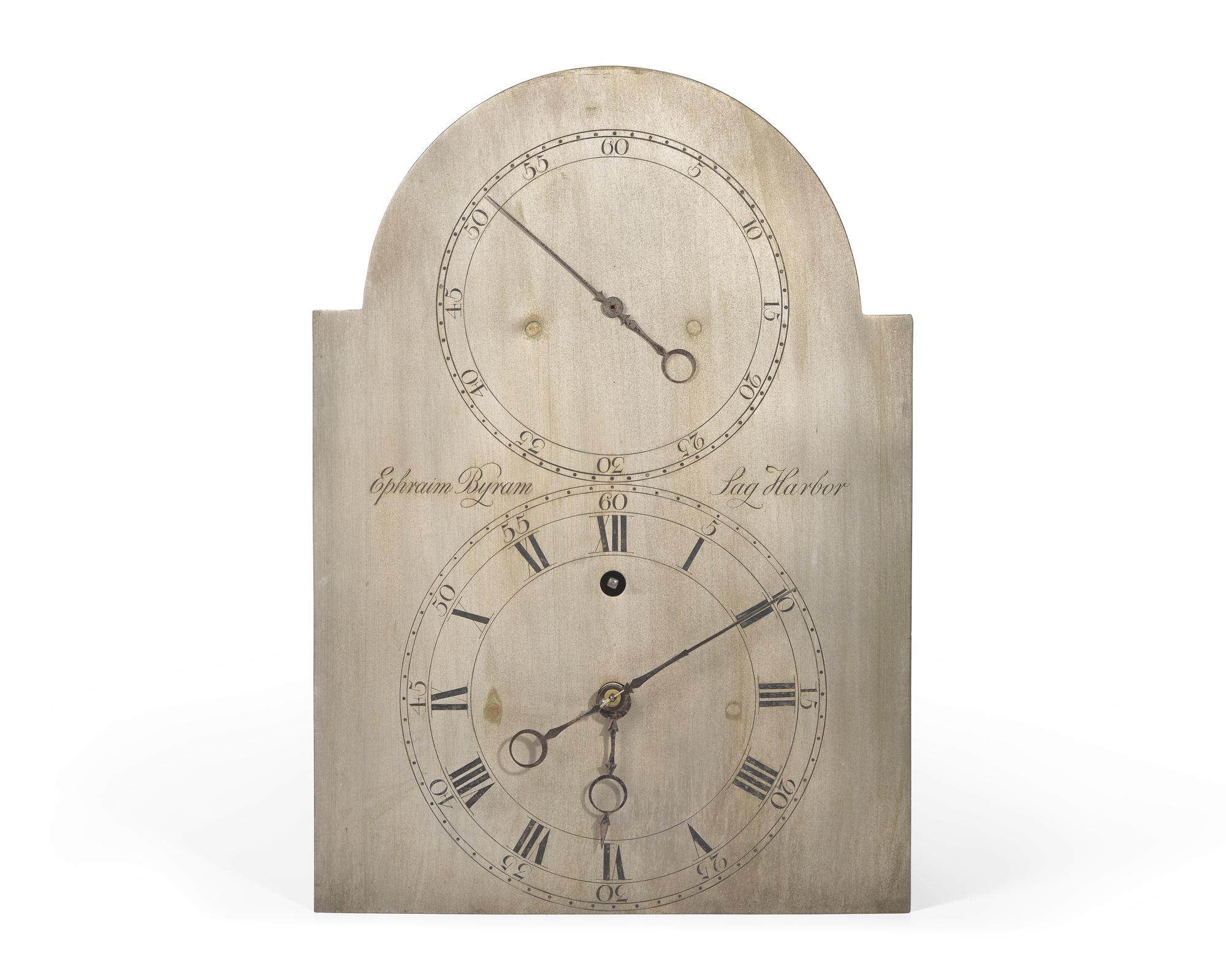 A Federal Mahogany Tall Case With Rare Astronomical Regulator Clock By Ephraim Niles Byram (1809-1881) Of Sag Harbor, New York