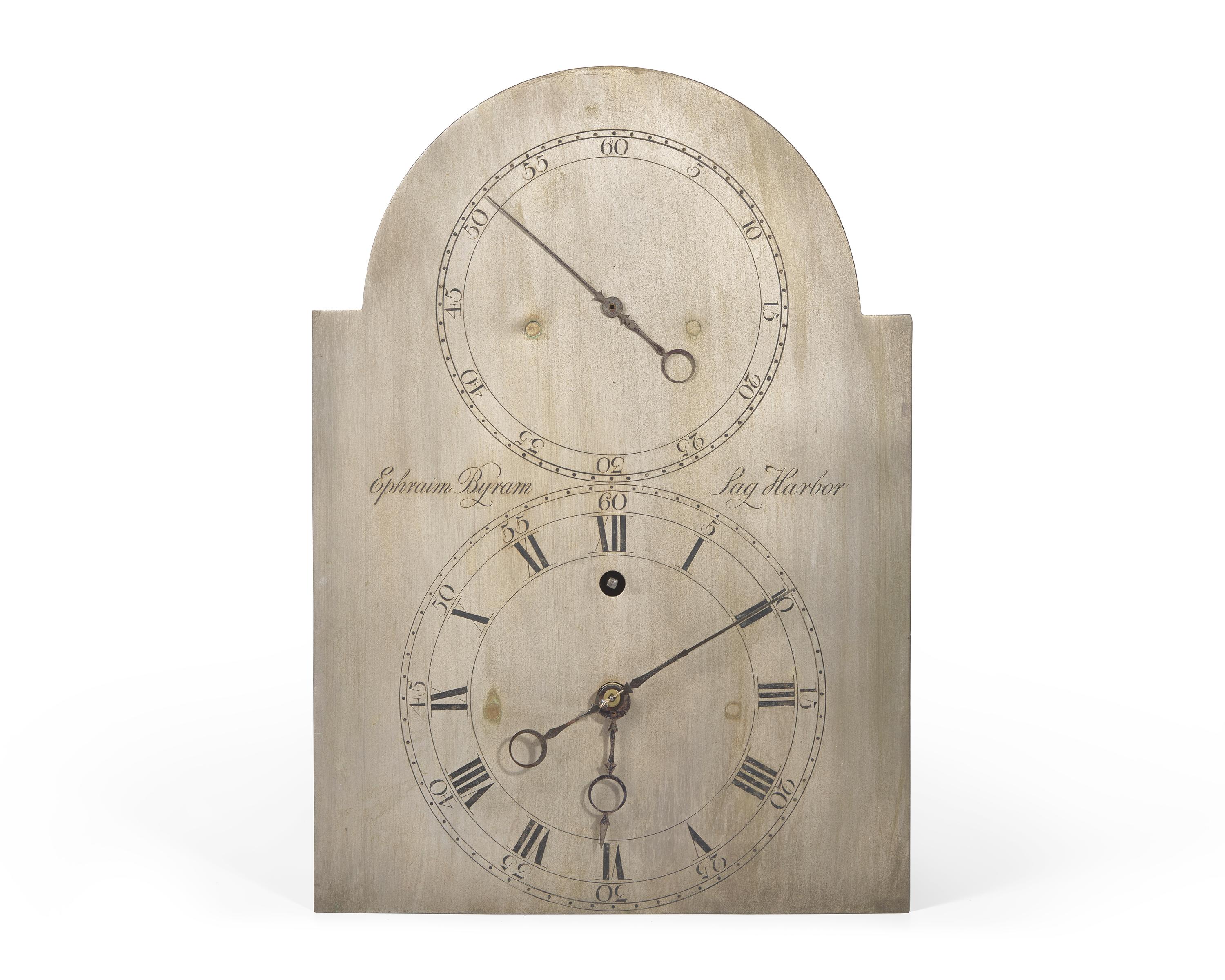 A Federal Mahogany Tall Case With Rare Astronomical Regulator Clock By Ephraim Niles Byram (1809-1881) Of Sag Harbor, New York