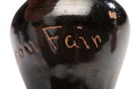 Six Fair and Amusement Park Souvenir Slip-Glazed Miniature Stoneware Vessels