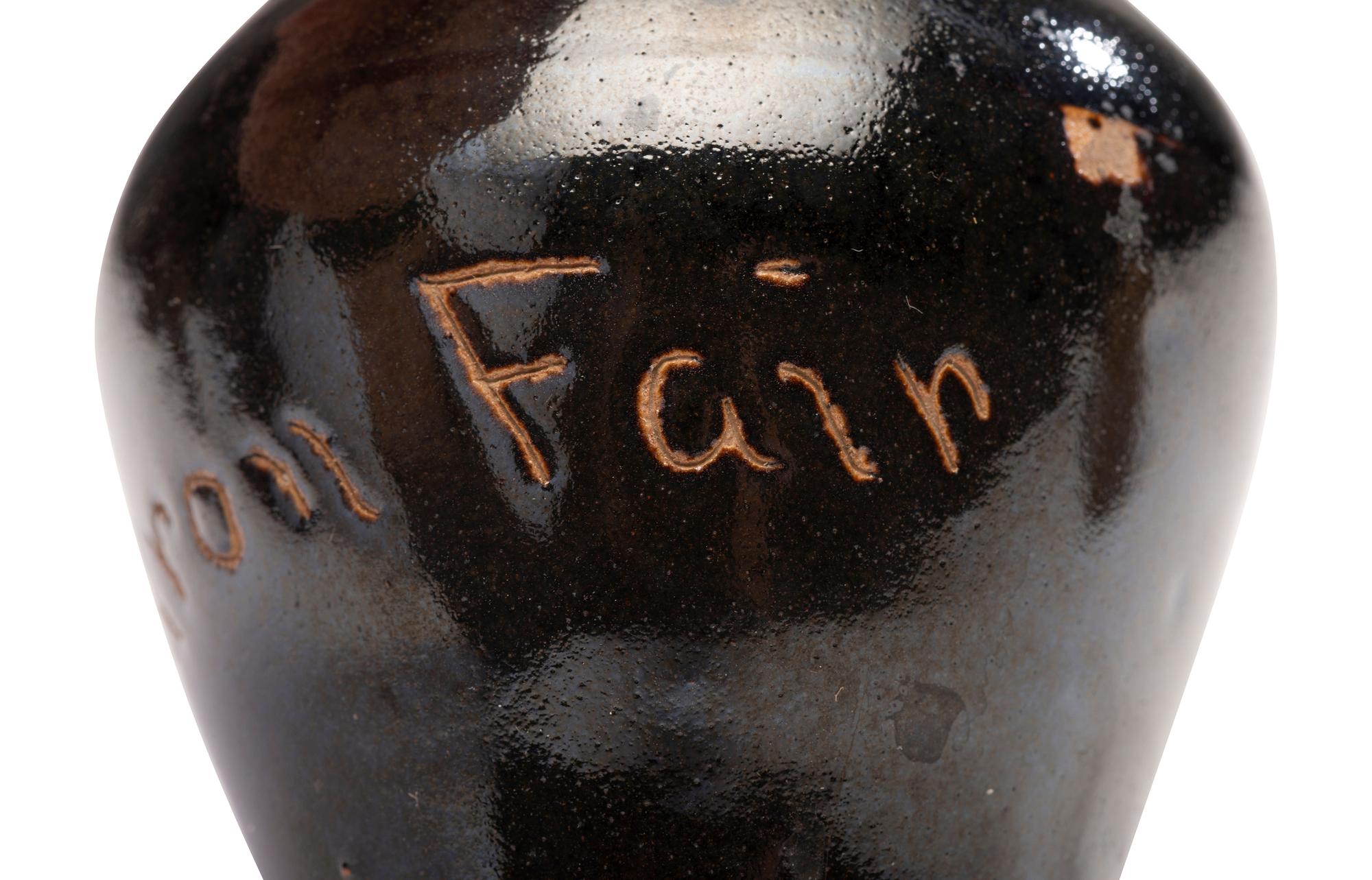 Six Fair and Amusement Park Souvenir Slip-Glazed Miniature Stoneware Vessels