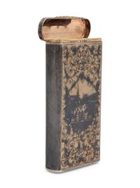 A Russian Silver-Gilt and Niello Cigar Case