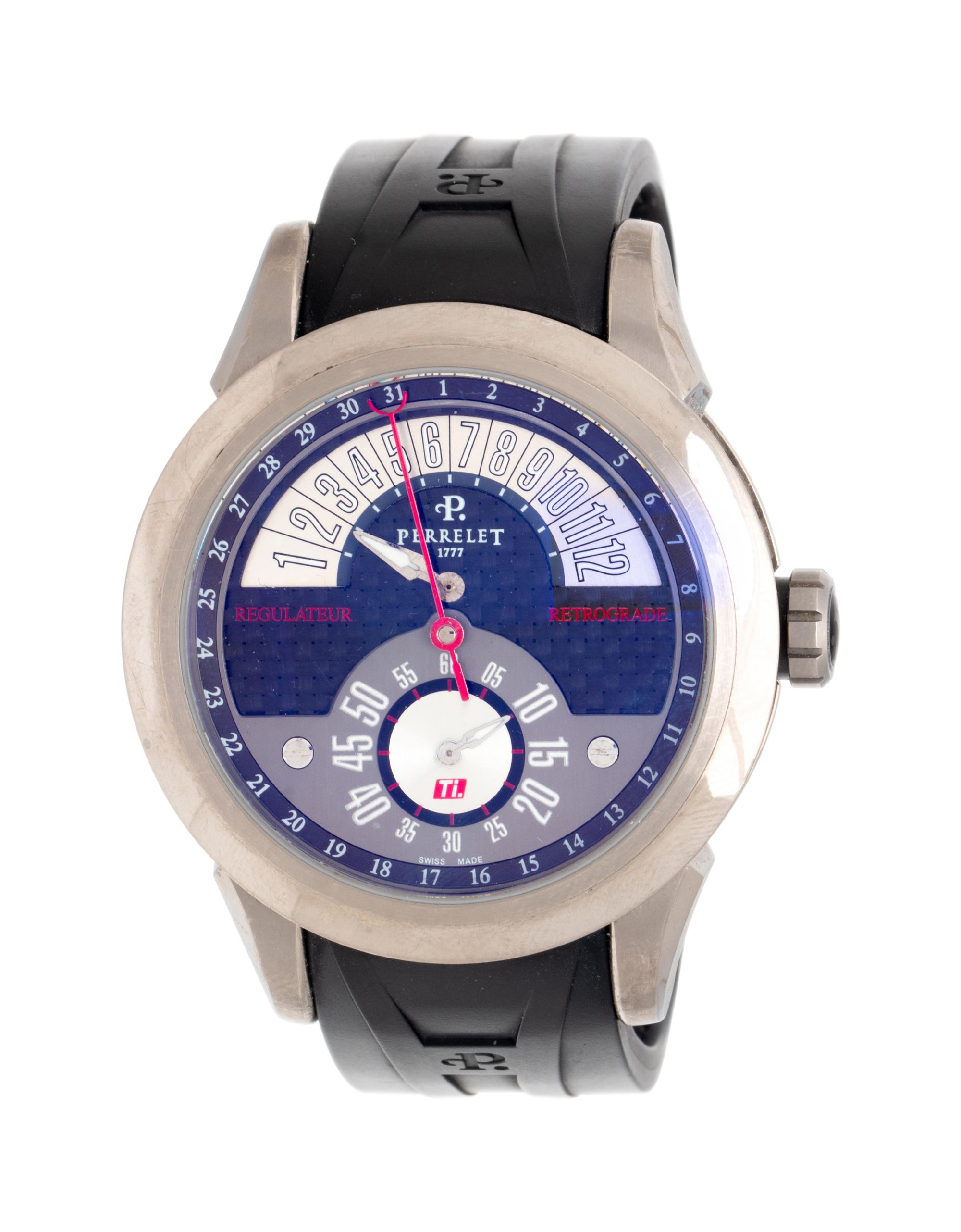 PERRELET, REF. 15001 TITANIUM 'REGULATEUR RETROGRADE' DATE WATCH