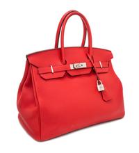 An Hermes Geranium Togo 35cm Birkin Handbag, 14" x 10" x 7".