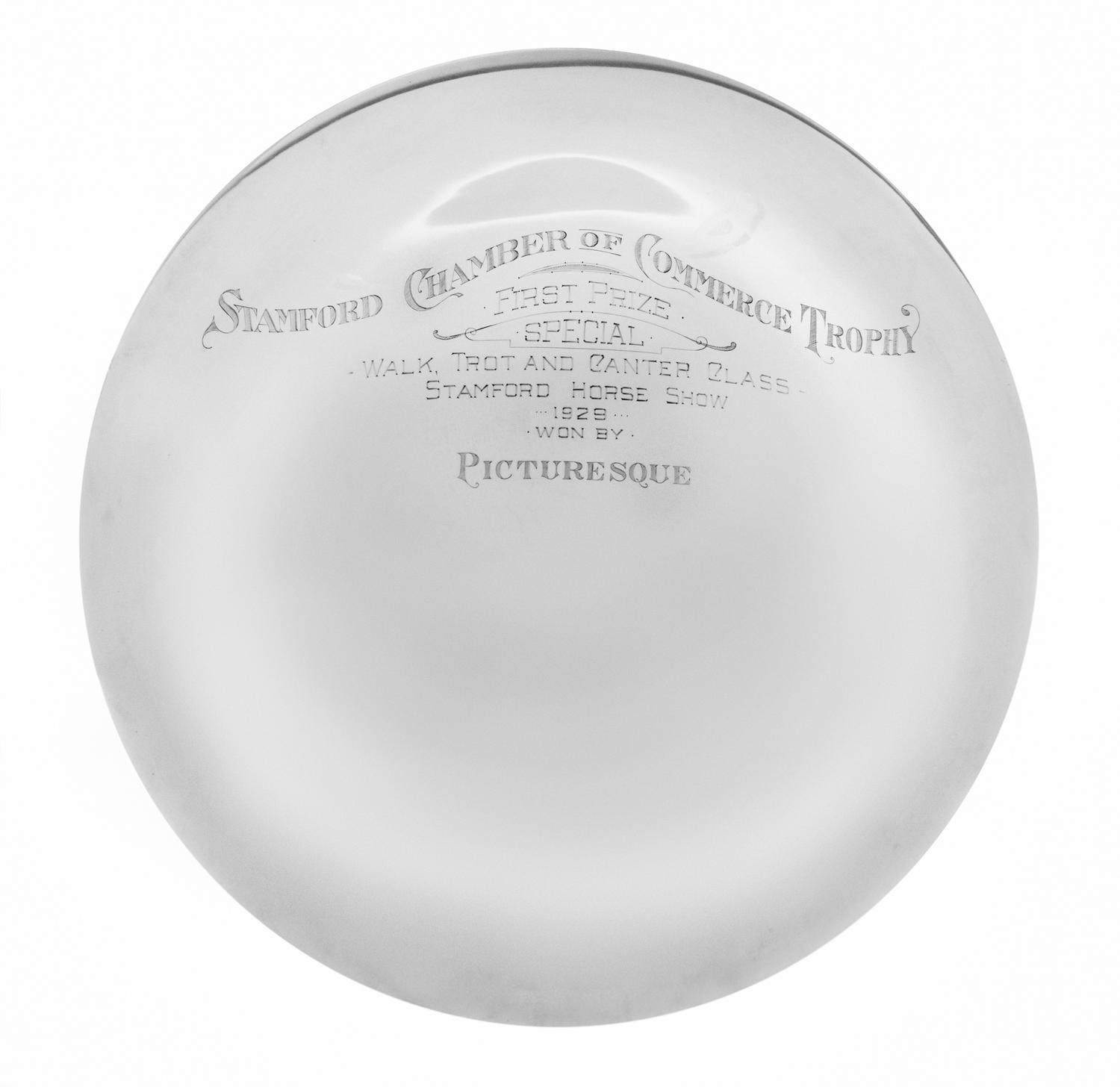 An American Silver Presentation Bowl, Gorham Mfg. Co., Providence, RI, 1929, the interior with the engraved inscription Stamford Chambe