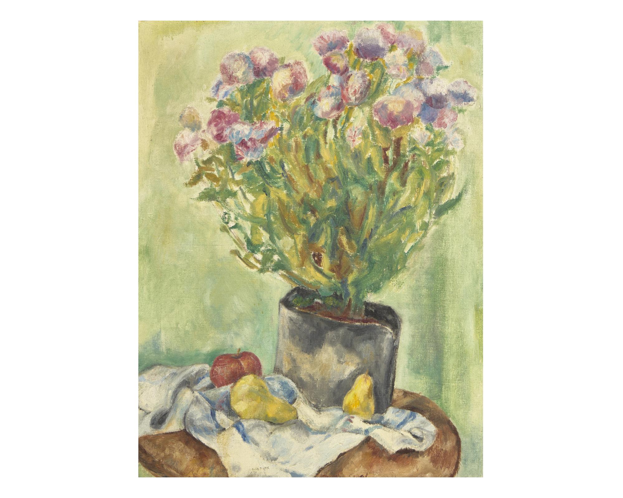 Still Life with Flowers, Apple and Pears