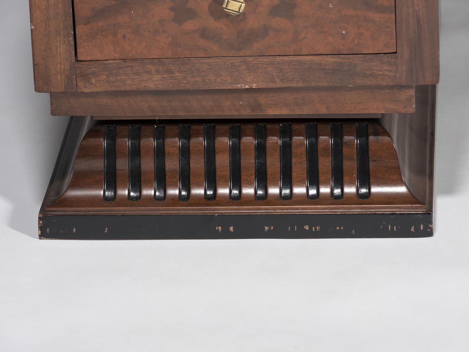 An Art Deco Walnut Pedestal Desk