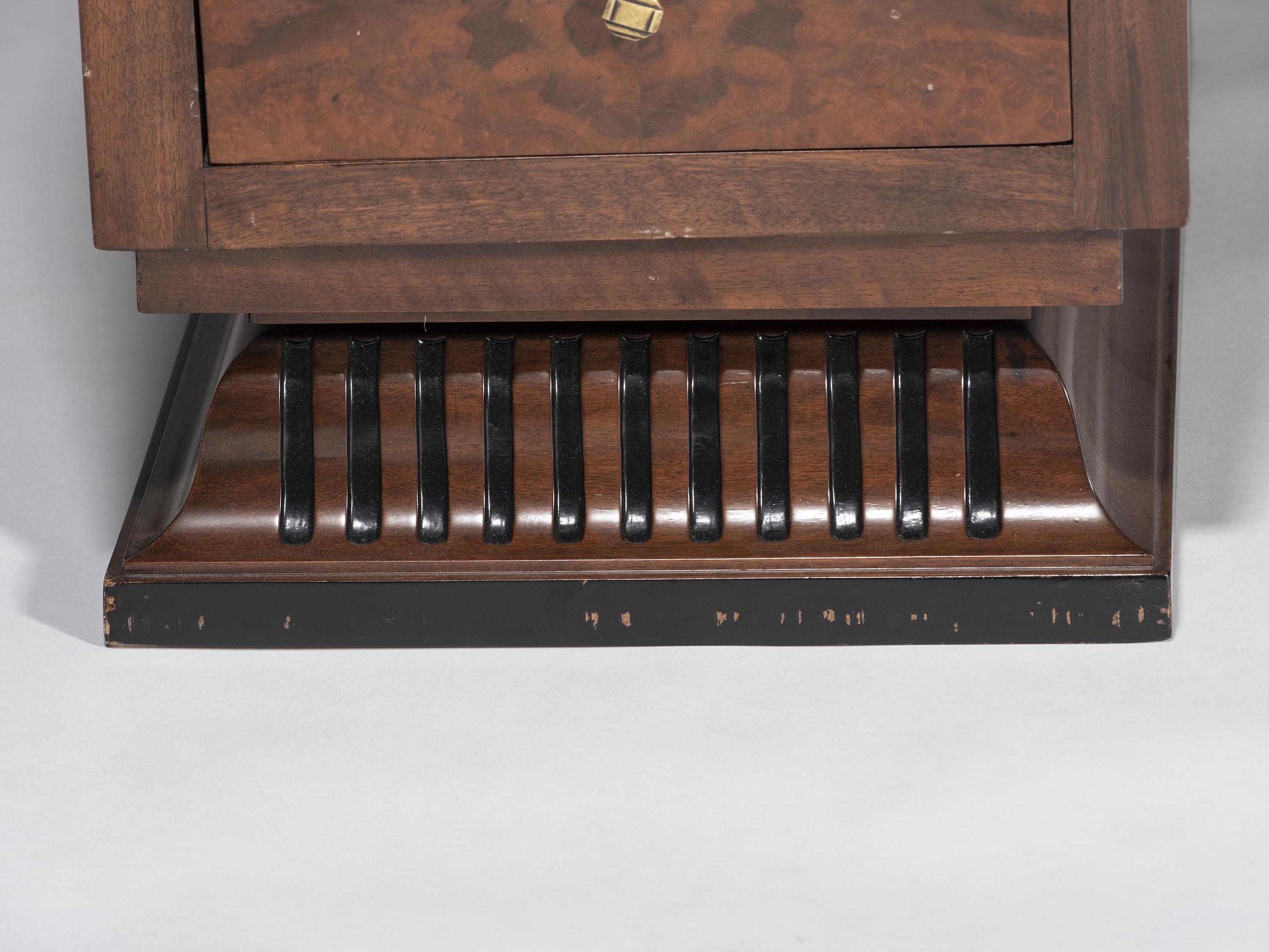 An Art Deco Walnut Pedestal Desk