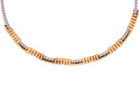 BVLGARI, STAINLESS STEEL AND YELLOW GOLD COLLAR NECKLACE