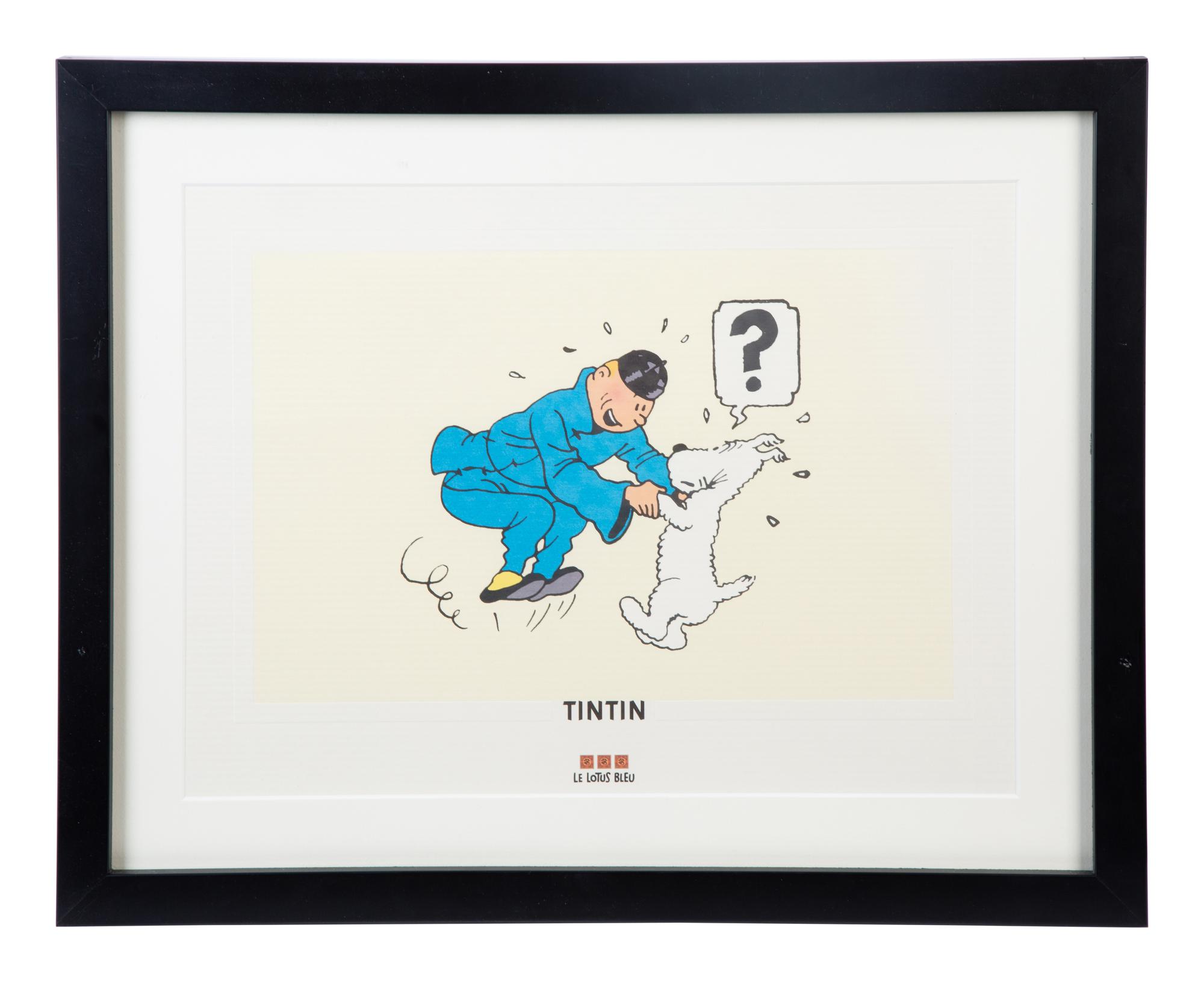 Two Lithographs from Les Adventures de Tintin, Le Lotus Bleu