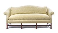 A George III Style Mahogany Sofa Height 37 x width 82 x depth 35 inches. — 20TH CENTURY