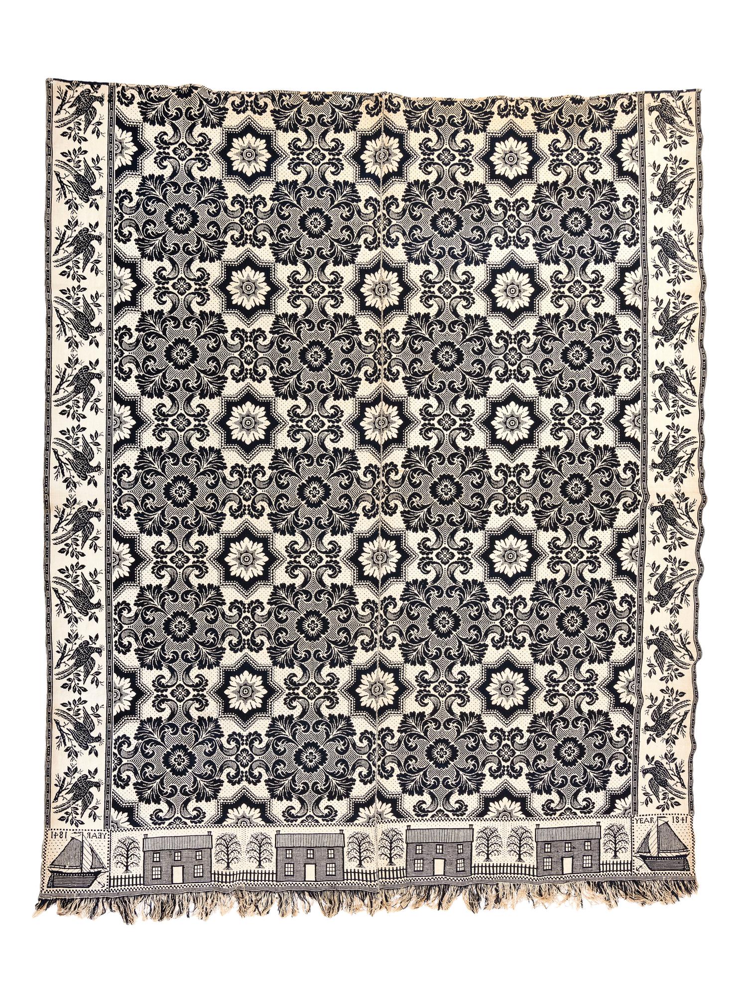 Four Jacquard Coverlets Including a George Washington Example
