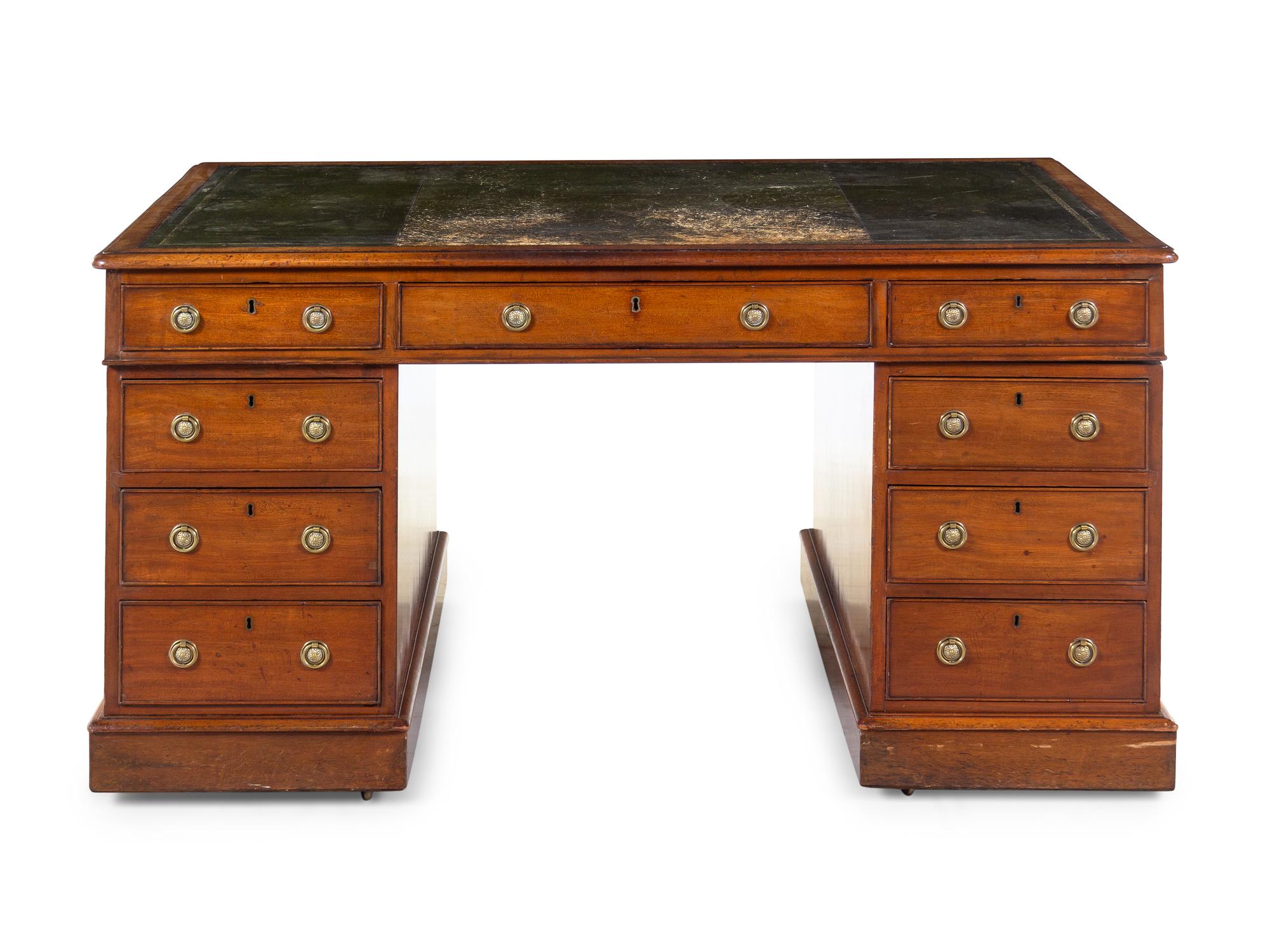 An Edwardian Mahogany Partners Desk