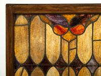 Three American Stained Glass Window Panels