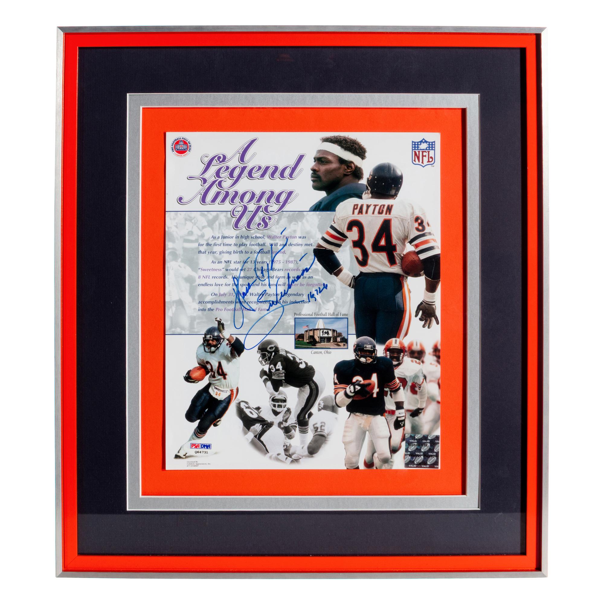 A Collection of Walter Payton Signed Autograph Displays