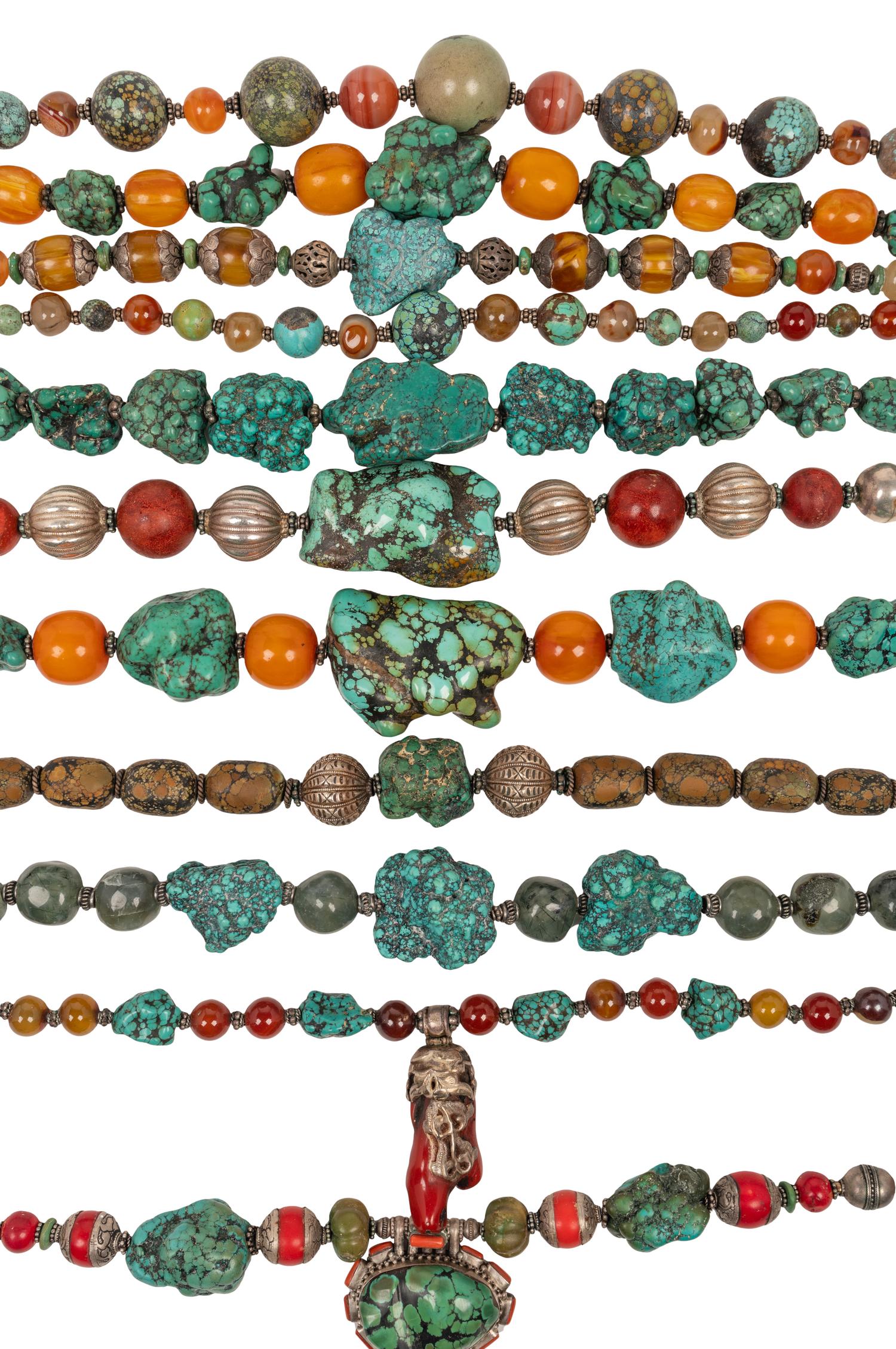 A Group of Thirteen Beaded Necklaces