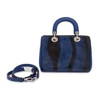 Christian Dior, Small Diorissimo Bag in Blue & Black Snakeskin
