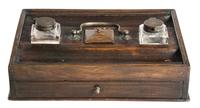 An Early Victorian Mahogany Standish Height 3 x width 12 x depth 9 inches. — 19TH CENTURY