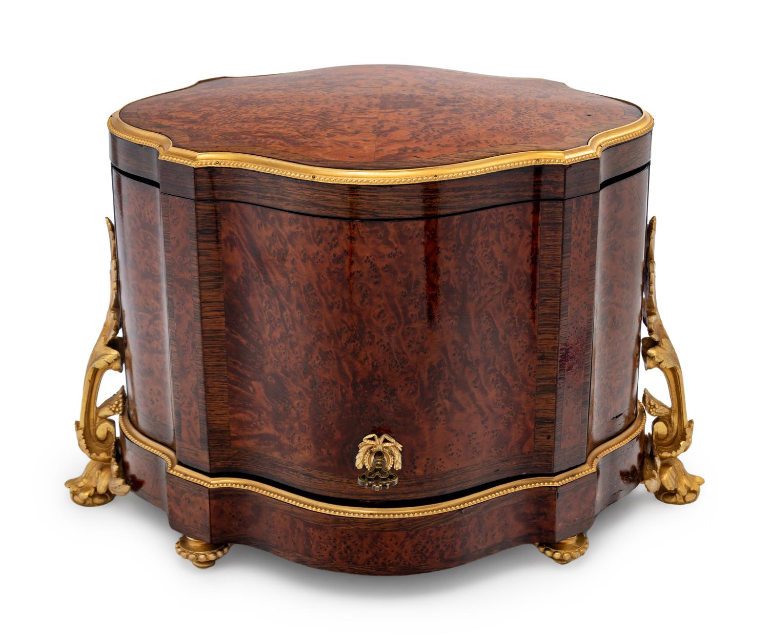 A French Gilt Bronze Mounted Burlwood Cave à Liqueur