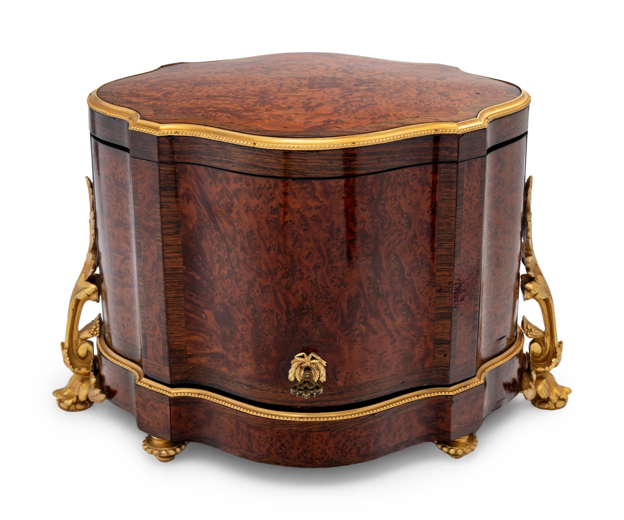 A French Gilt Bronze Mounted Burlwood Cave à Liqueur