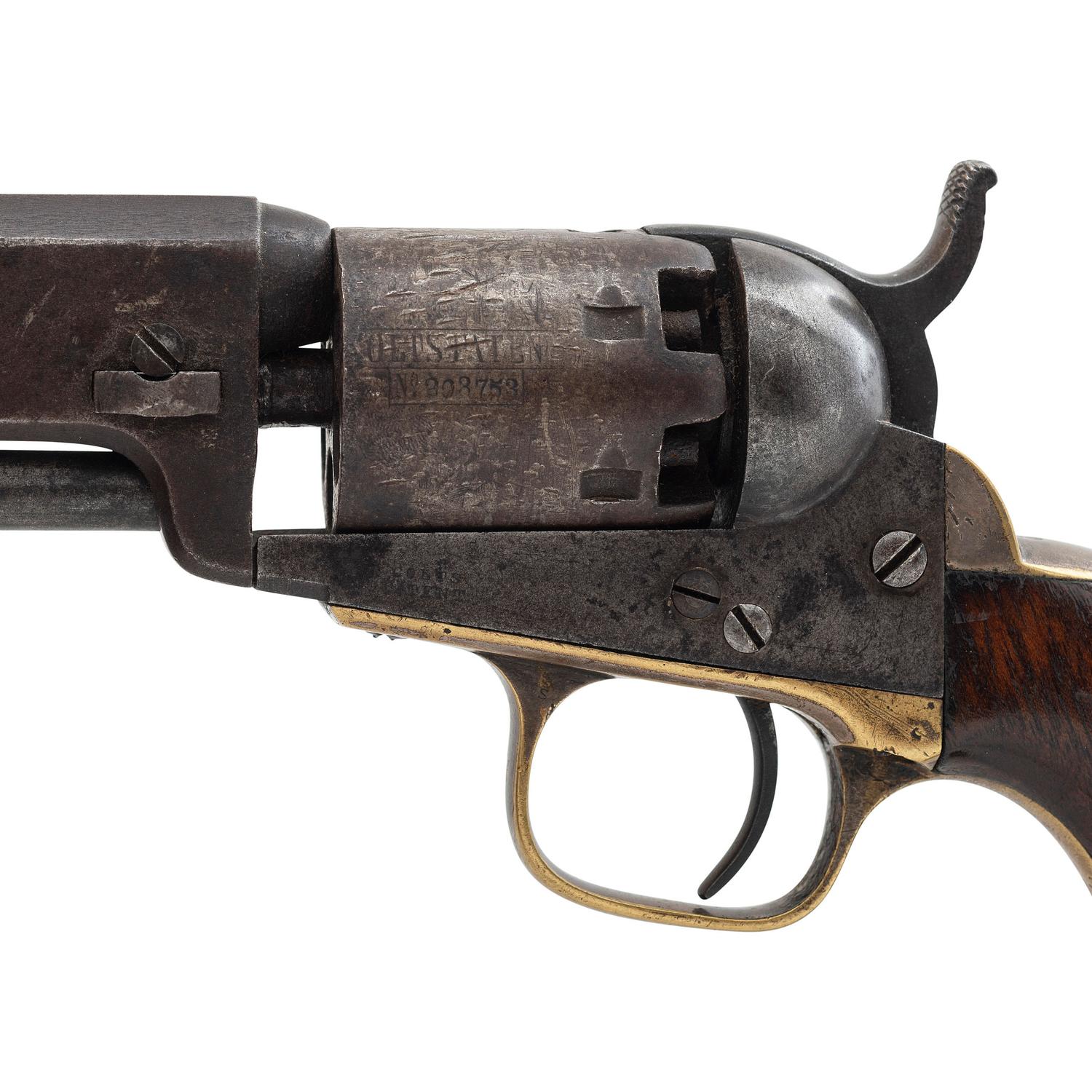 Inscribed Colt Model 1849 Pocket Revolver of Capt. James C. Strong of 21st NY - Wounded at Williamsburg - with some of his letters, published works, and CDV