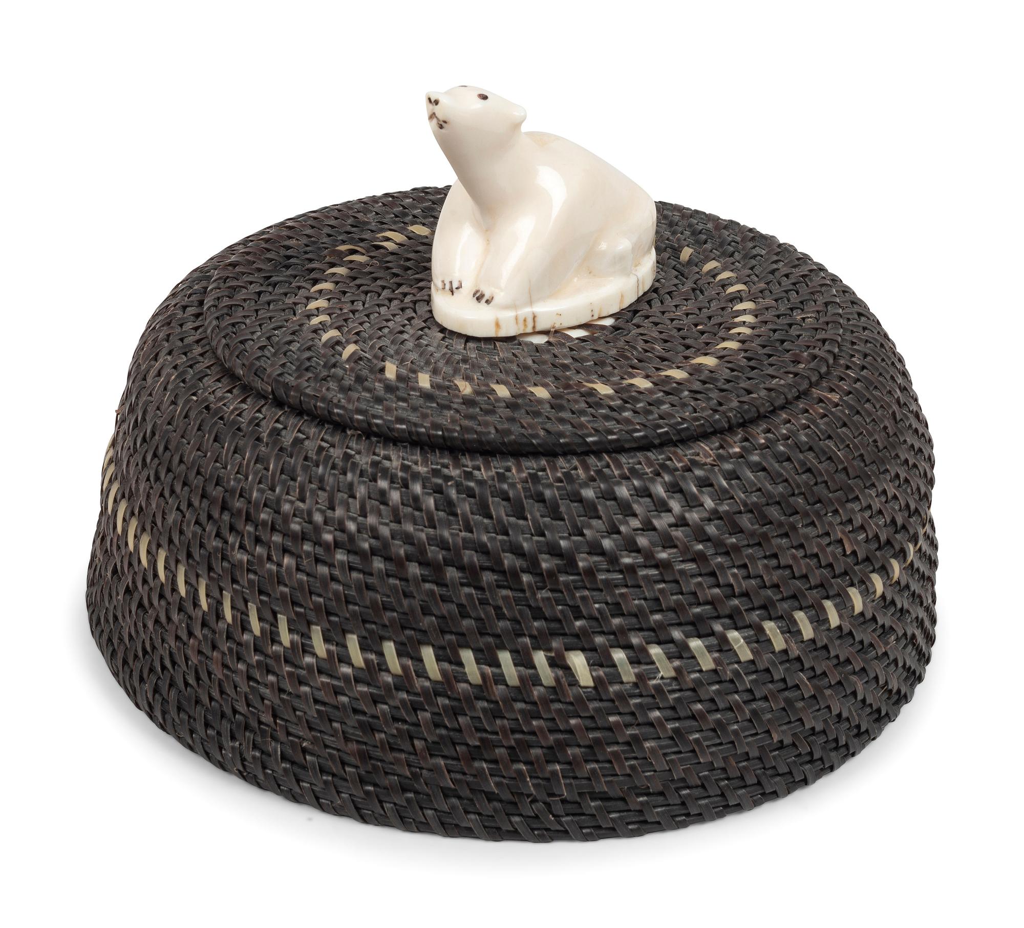 Lidded Baleen Basket, with Polar Bear Final