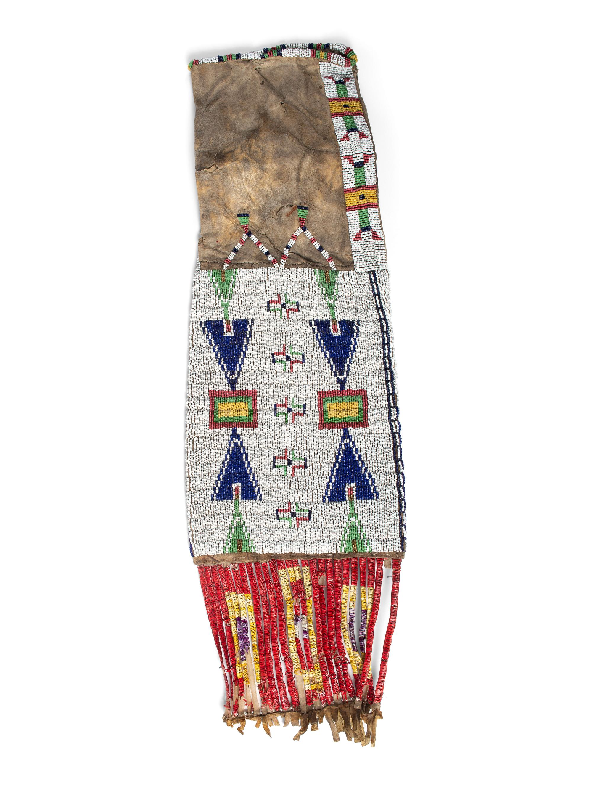 Sioux Beaded Hide Tobacco Bag