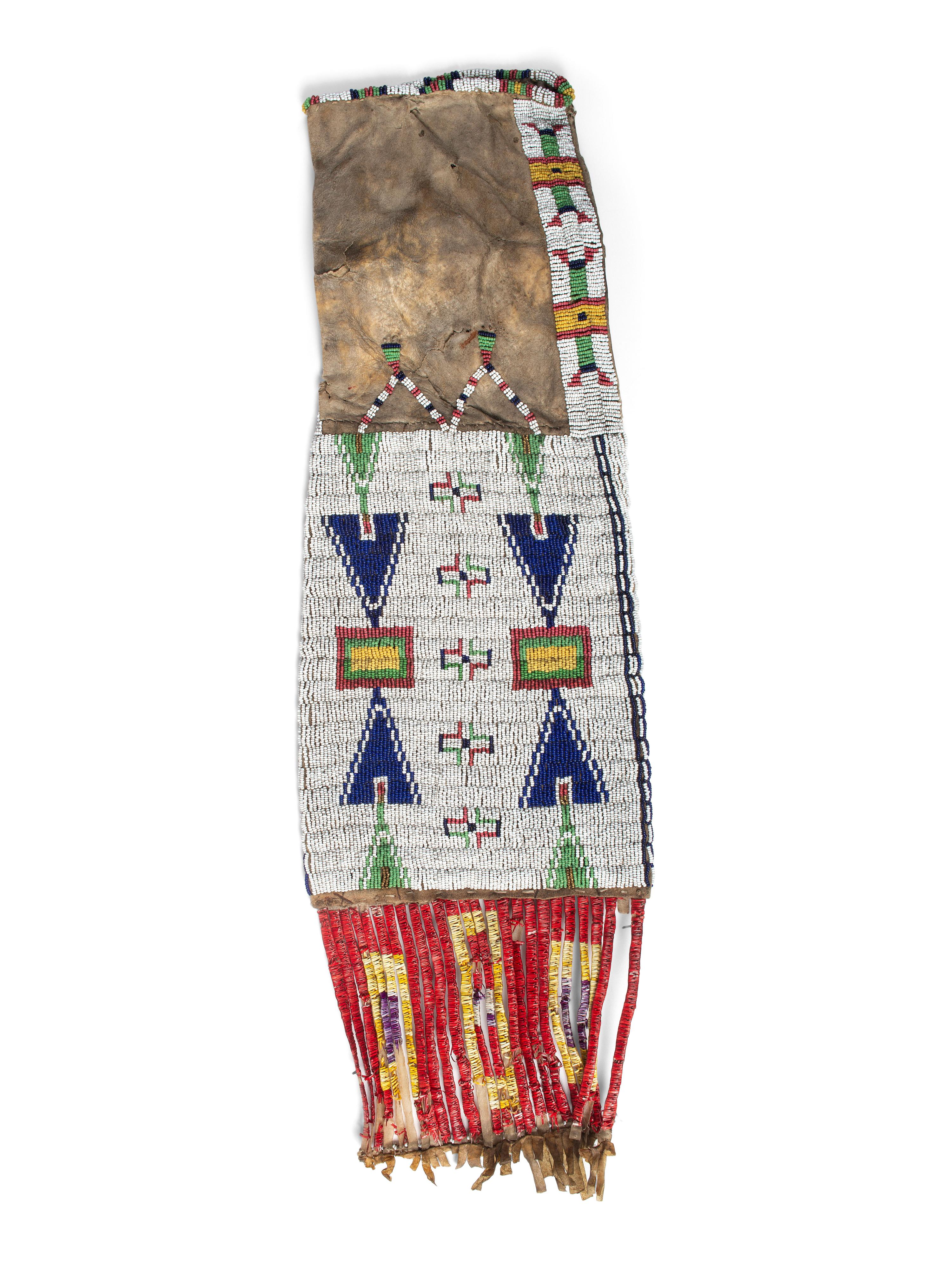 Sioux Beaded Hide Tobacco Bag