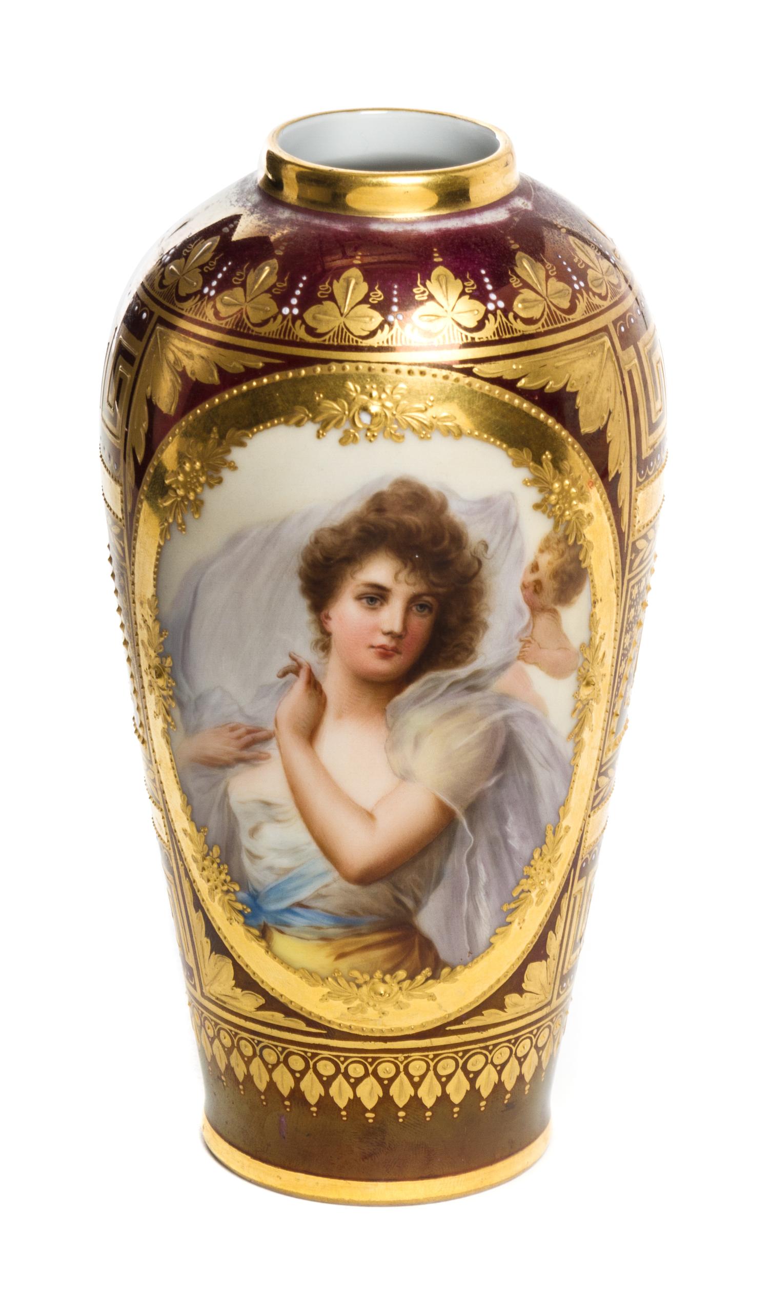 A Royal Vienna Cabinet Vase Height 7 inches. — LATE 19TH/EARLY 20TH CENTURY