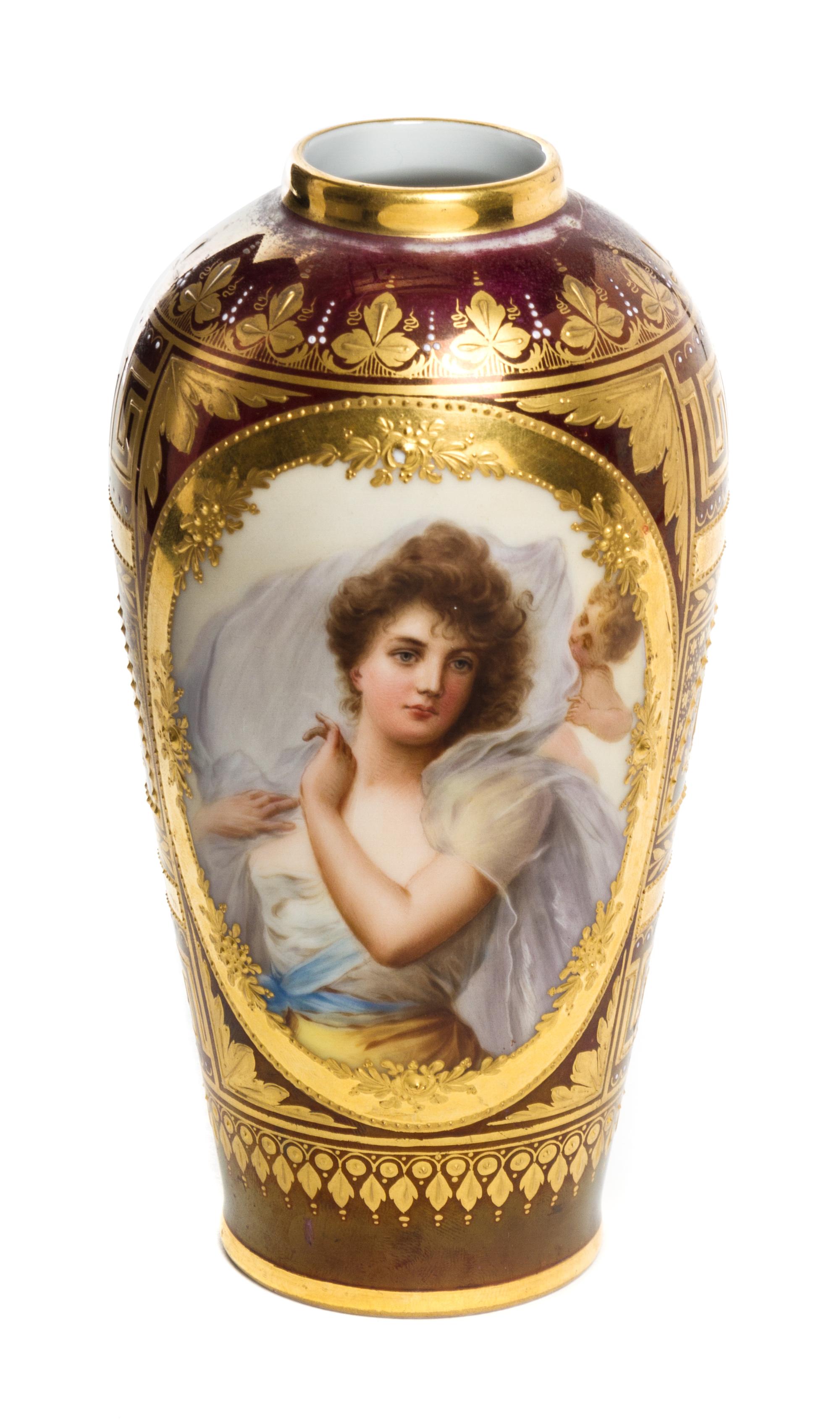 A Royal Vienna Cabinet Vase Height 7 inches. — LATE 19TH/EARLY 20TH CENTURY