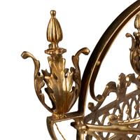 A French Neoclassical Style Gilt Bronze and Porcelain Hall Lantern
