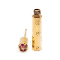 VAN CLEEF & ARPELS, NEW YORK, YELLOW GOLD, RUBY AND DIAMOND PERFUME BOTTLE