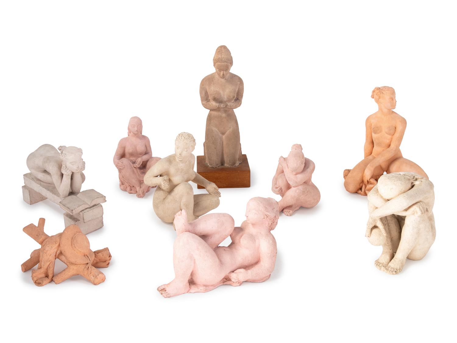 Nine French Clay Figures (ETA #33)