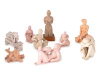 Nine French Clay Figures (ETA #33)