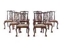 A Set of Eight George III Style Mahogany Dining Chairs