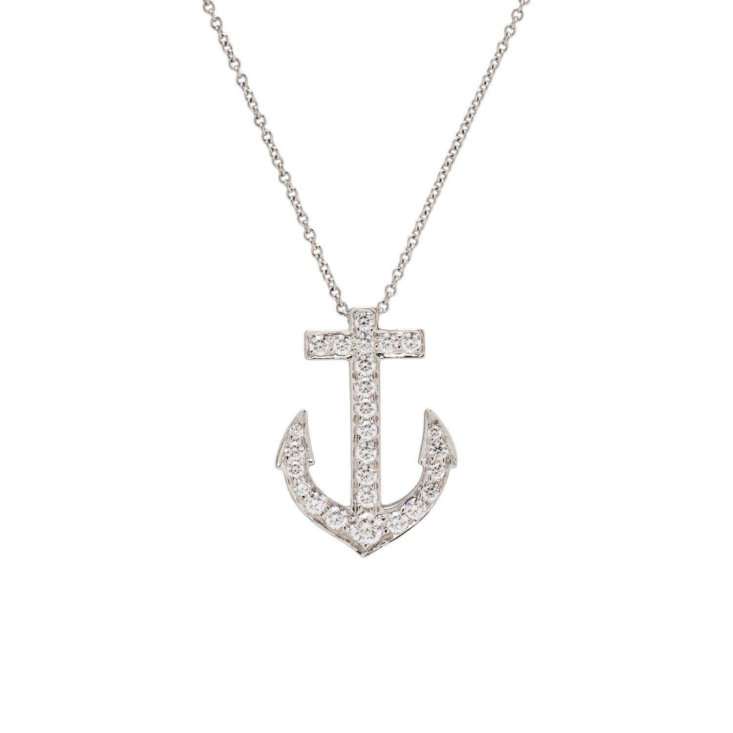 TIFFANY & CO., PLATINUM AND DIAMOND ANCHOR NECKLACE