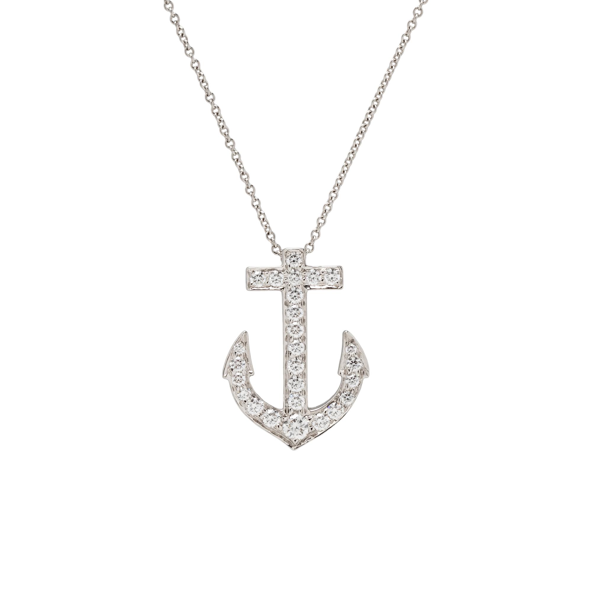 TIFFANY & CO., PLATINUM AND DIAMOND ANCHOR NECKLACE