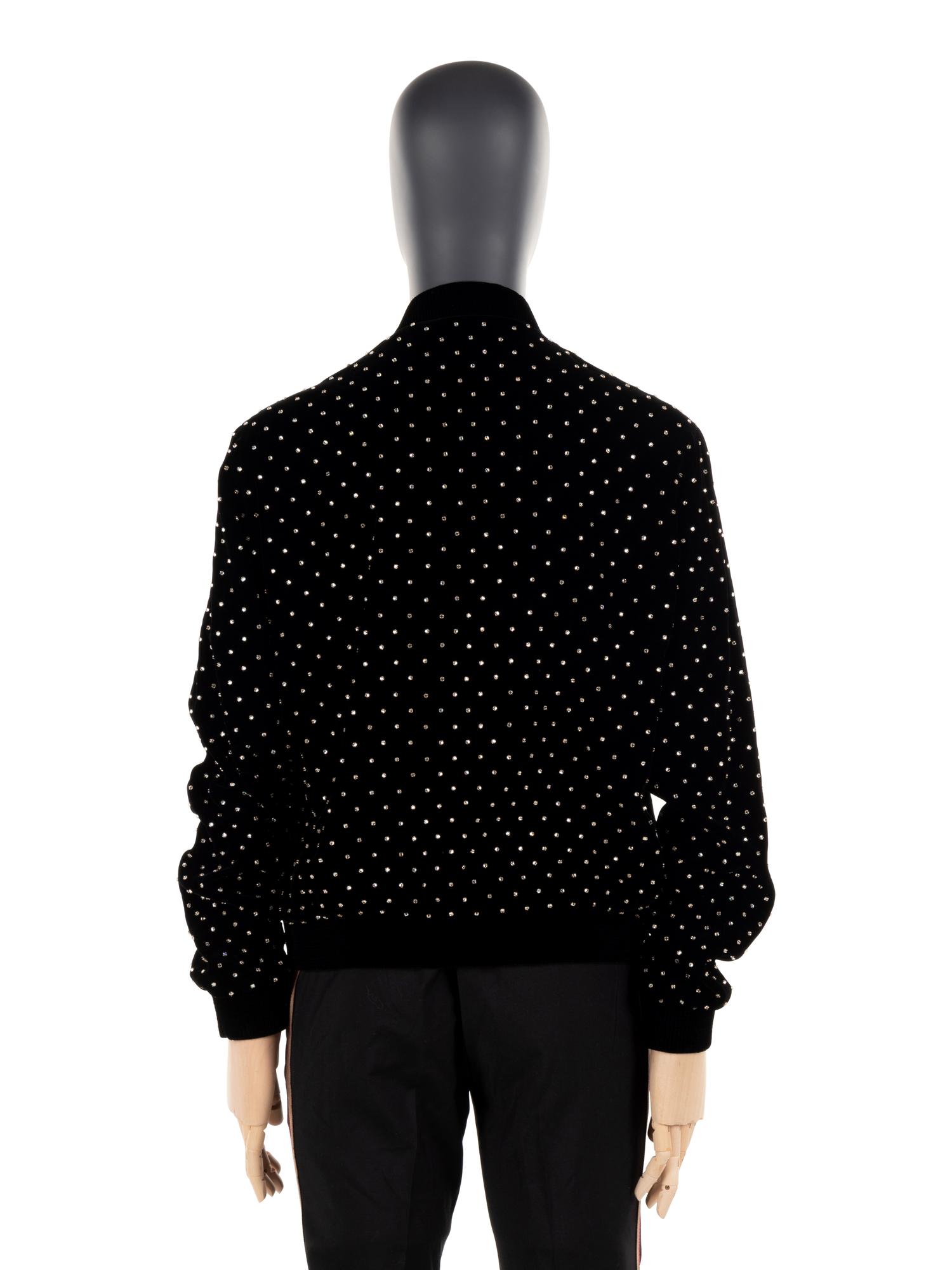 Unworn Saint Laurent Men's Velvet Studded Bomber Jacket, 2018 — BNY 62