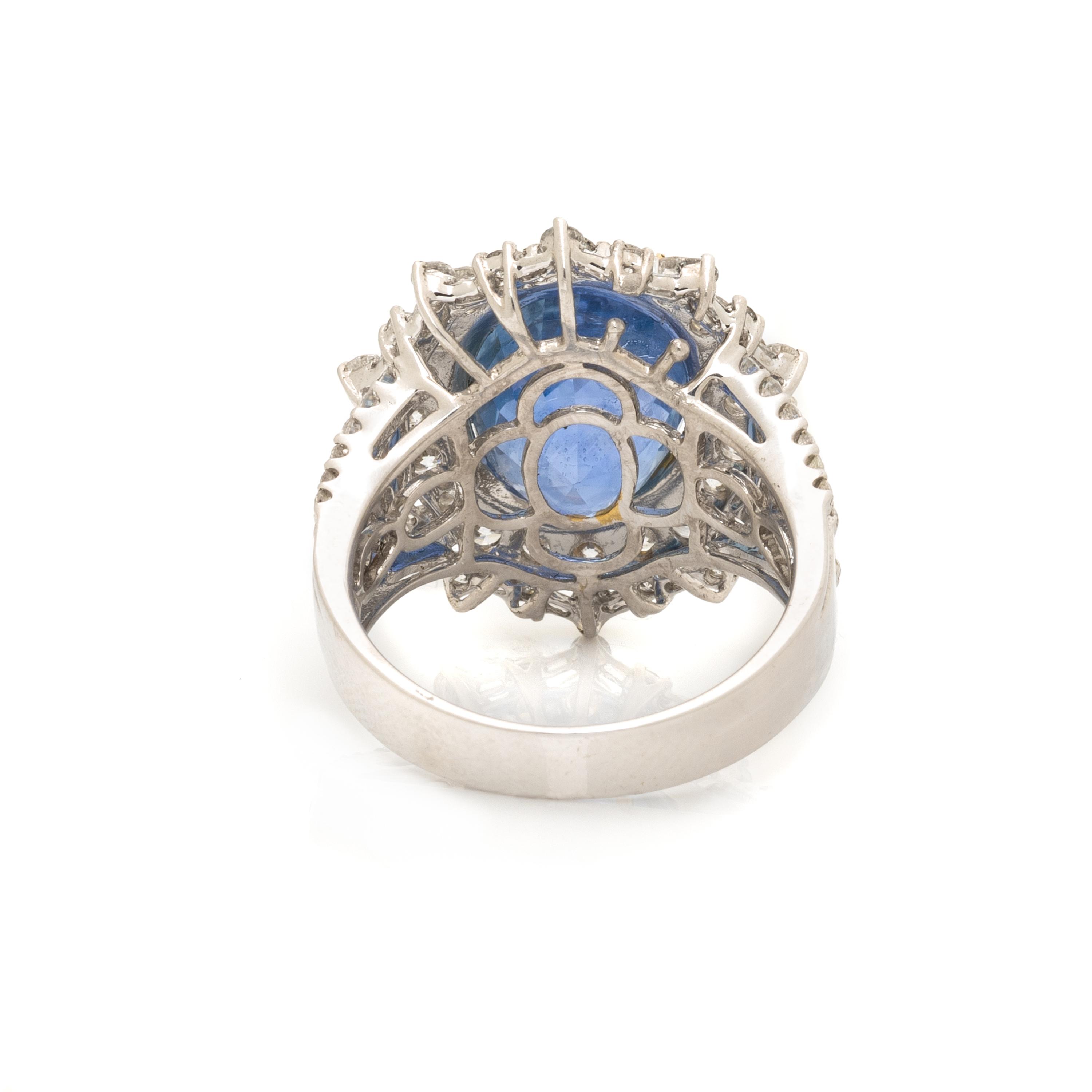 BURMESE SAPPHIRE AND DIAMOND RING