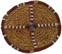 Sweet grass woven and beaded mat saskatchewan, canada, late 19th century