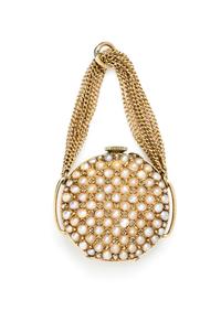 An 18 Karat Yellow Gold, Seed Pearl and Diamond Pendant Watch, Mignon, 11.80 dwts.