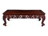 A Chinese Carved Rosewood Low Table