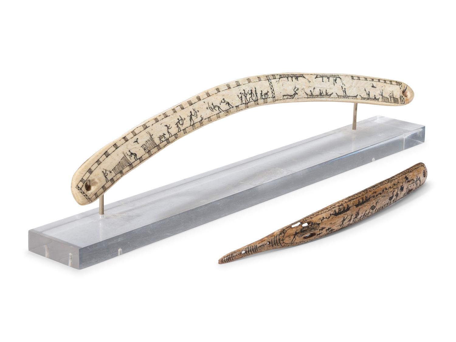 Iñupiaq Scrimshawed Bone Tools