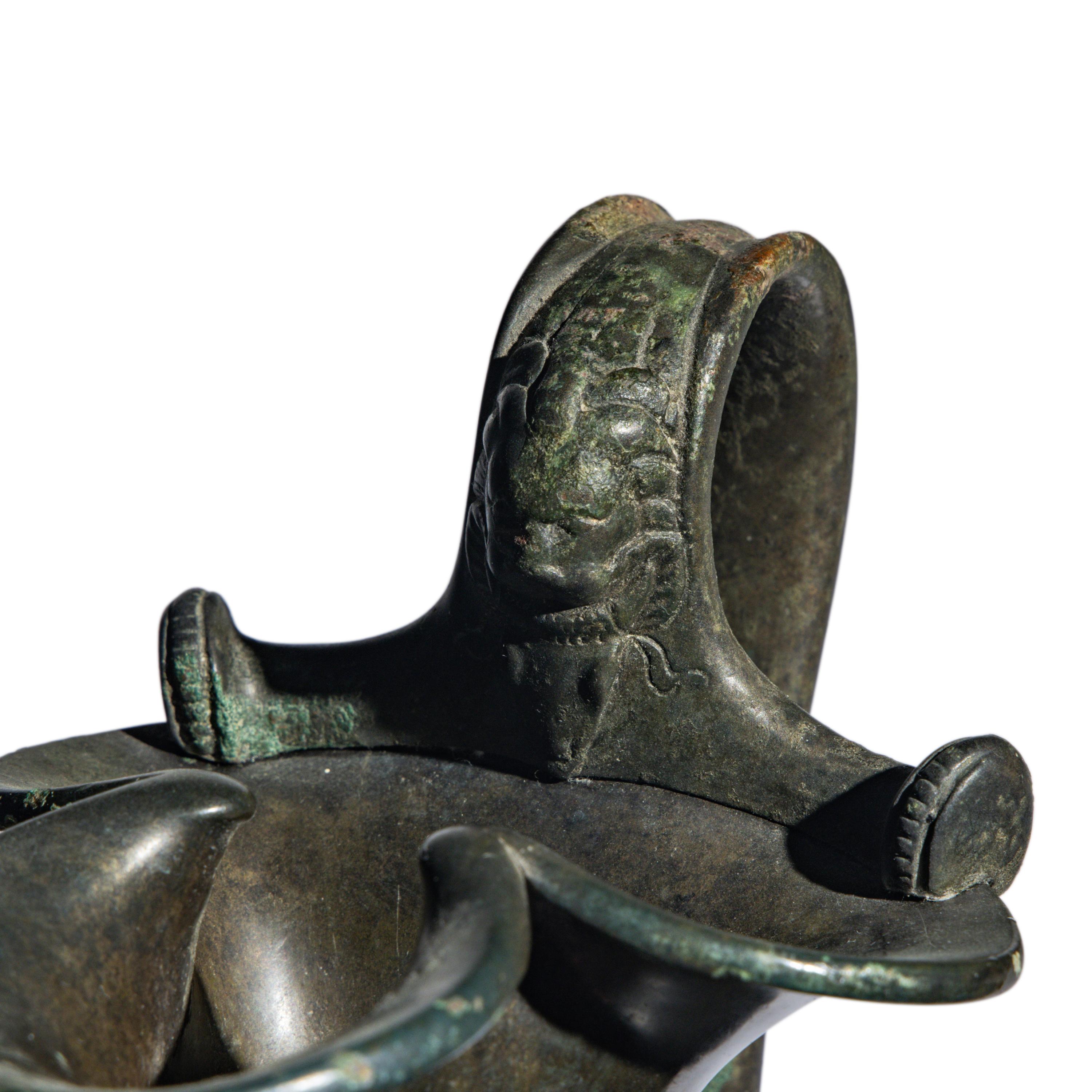 A Roman Bronze Trefoil Oinochoe