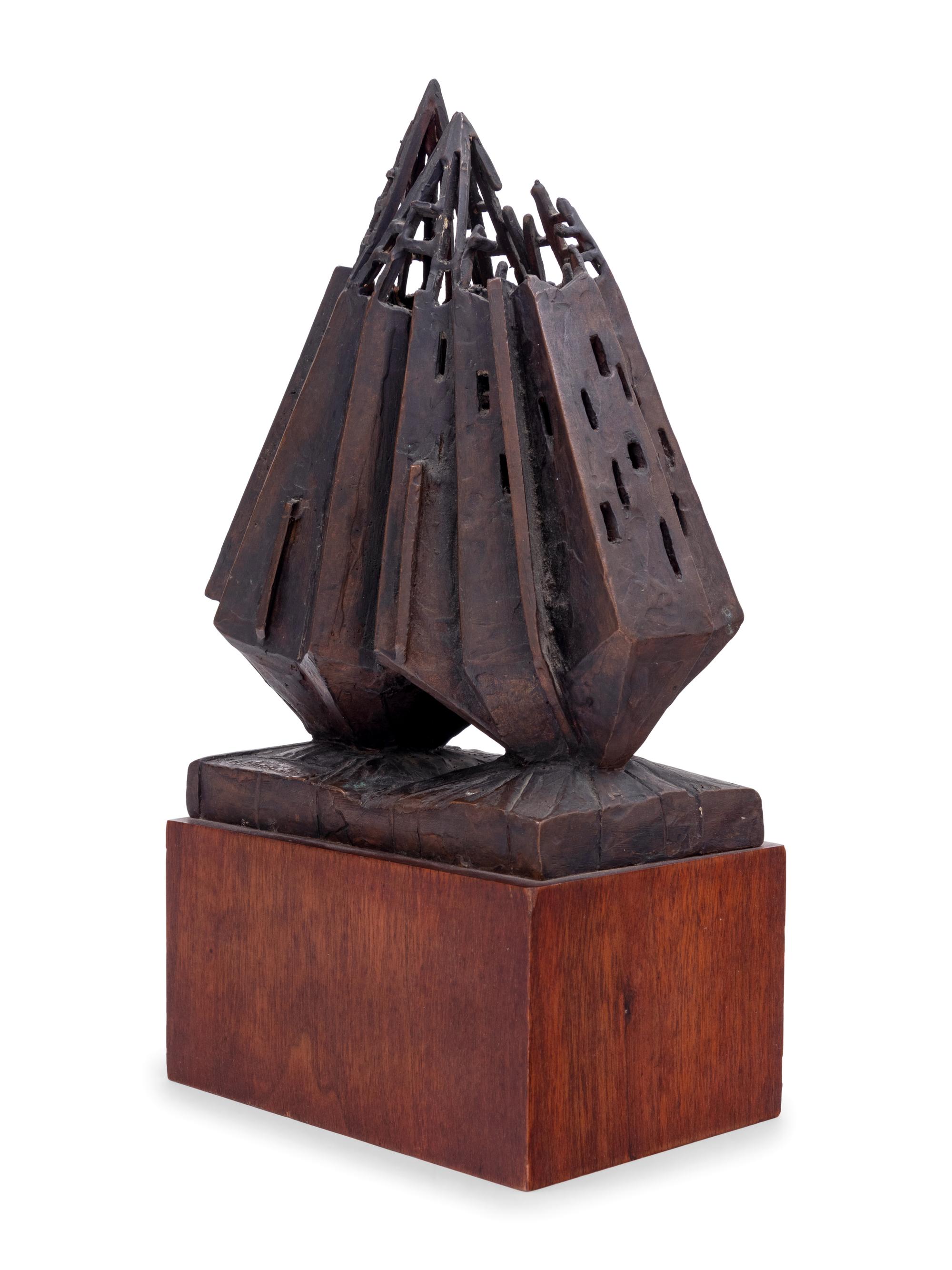 A Brutalist Bronze Sculpture
